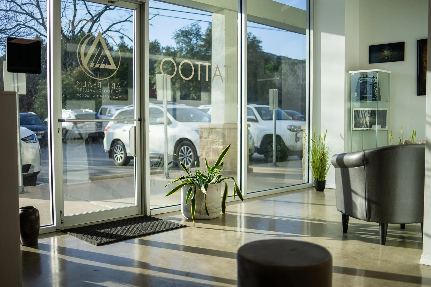 Art Realm Tattoo studio entrance and gallery